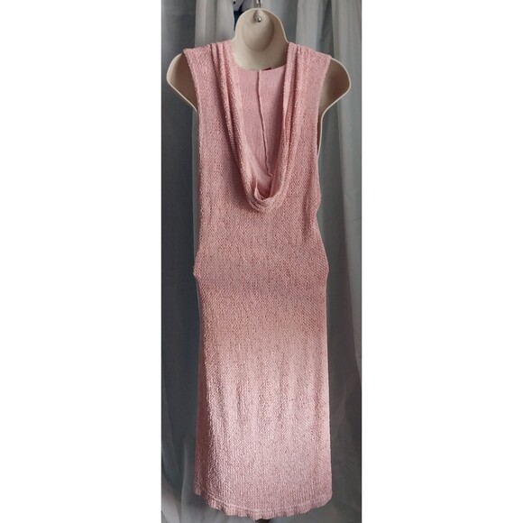 Gloria Vanderbilt Beach Pink Hooded Mesh Dress Swimsuit Cover Up Large Womens - Picture 2 of 4